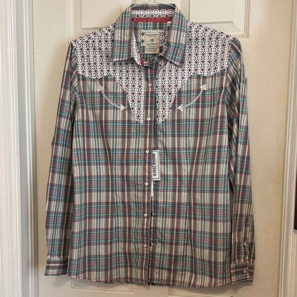 Pendleton Women's Plaid Button Down Shirt - Red, Green, and Gray